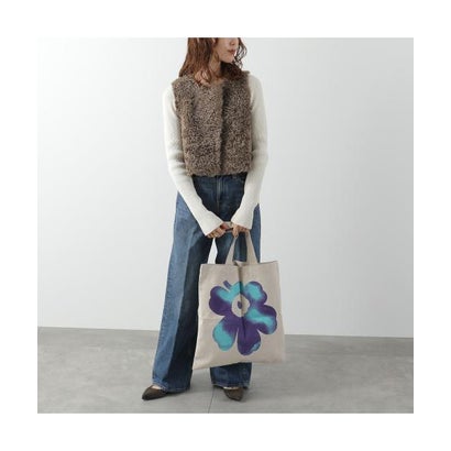 marimekko トートバッグ VANKKA AKVARELLI UNIKKO PLCMT 094598 （850/アイボリー×パープル）｜詳細画像