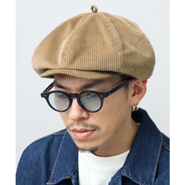 
                    キャスケット ハンチング 日本製 ベレー帽 キャスベレー （ベージュ-B(太畝コーデュロイ素材)）