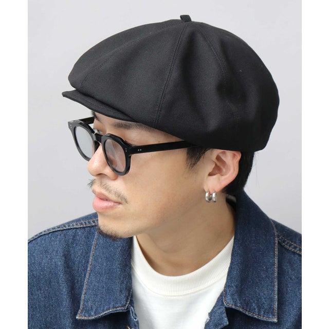 
                    キャスケット ハンチング 日本製 ベレー帽 キャスベレー （ブラック(ホップサック素材)）