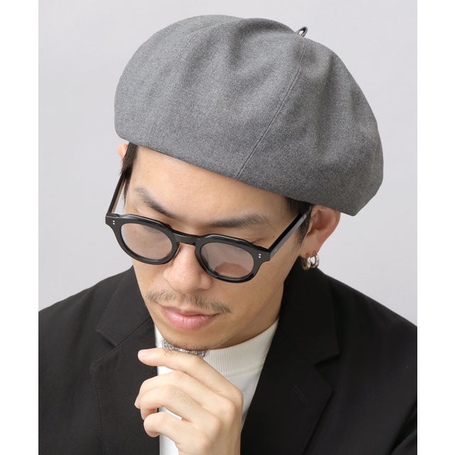 
                    ベレー帽 日本製 8枚パネル ボリューム パネルベレー （グレー(ホップサック素材)）