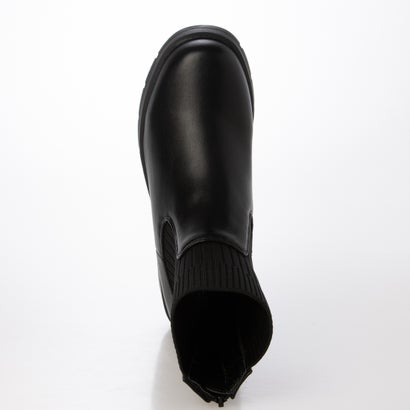 Realta(レアルタ)5.5cmヒール高グリップ防滑ソールリブニットバックジップブーツ （ブラック）｜詳細画像