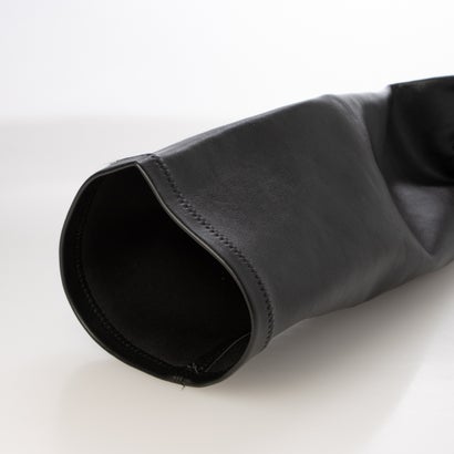 マフモフ Mafmof Mafmof(マフモフ)11.5cmバルキーヒール厚底プラットフォームストレッチニーハイブーツ （ブラック・PU）｜詳細画像