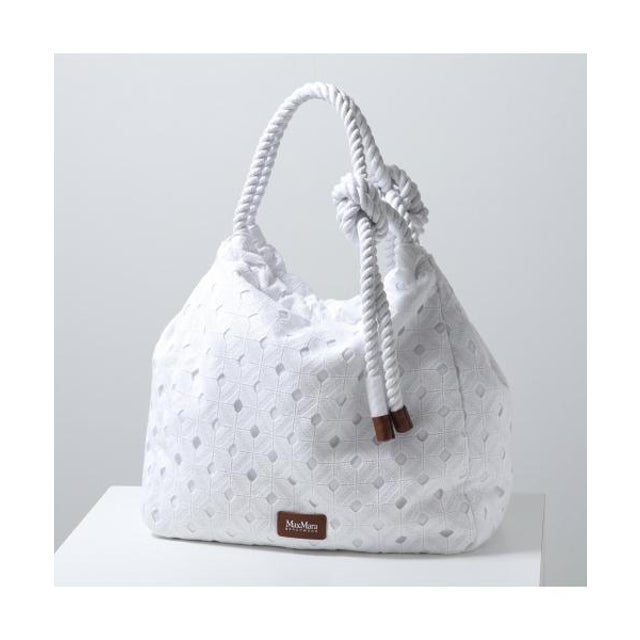 Max Mara メッシュ ベージュイントレチャートトートバッグ Max Mara 