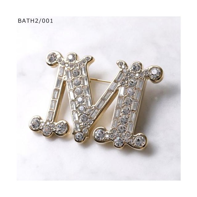 MAX MARA ブローチ BATH2 MBROOCH クリスタル ロゴ  （BATH2/001/クリア）