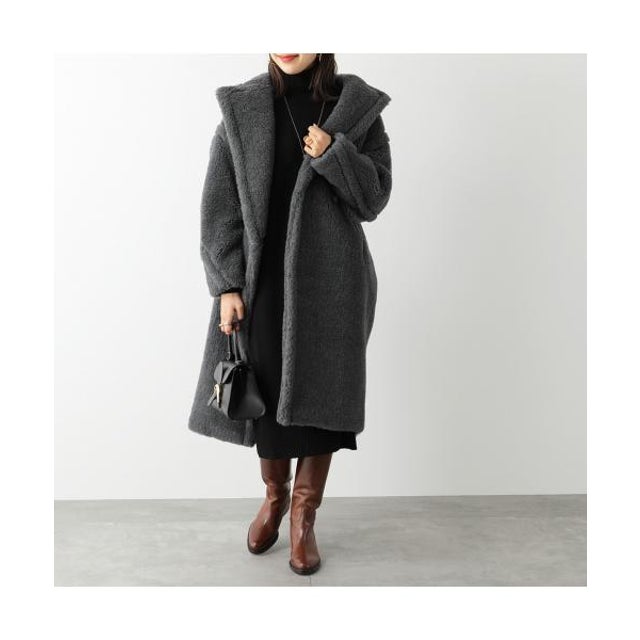 MAX MARA ファーコート TEDDY1 テディコート チェスターコート （001/グレー）