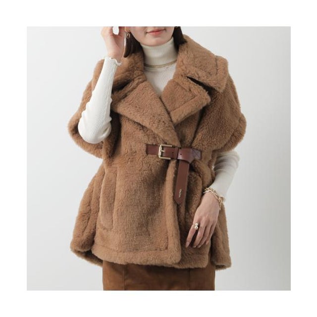 MAX MARA ケープ NEWABAVO ニューアバボ テディベア  （NEWABAVO-001/キャメル）