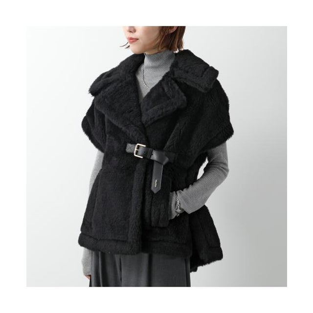 MAX MARA ケープ NEWABAVO ニューアバボ テディベア  （NEWABAVO1-008/ブラック）