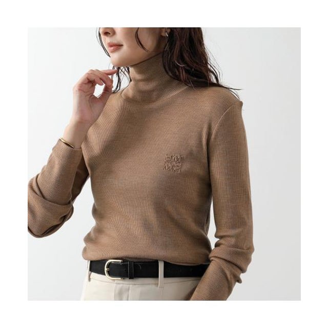 MAX MARA セーター CONO リブ ニット タートルネック （002/ブラウン）