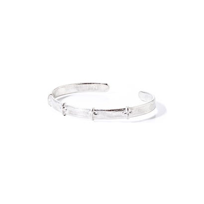thin silver stitched cross silver bangle （Silver）｜詳細画像