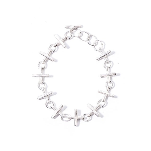 multiple silver cross bracelet （Silver）