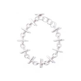 multiple silver cross bracelet （Silver）