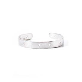 cross punched silver bracelet （Silver）