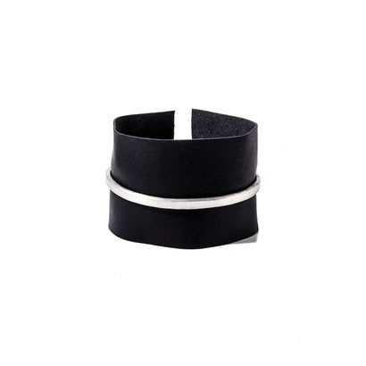 silver/leather cuff （Silver）｜詳細画像