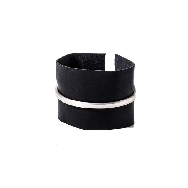 silver/leather cuff （Silver）