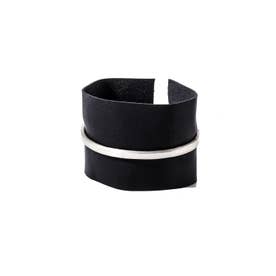 silver/leather cuff （Silver）