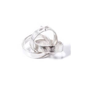 triple ring w/stitched cross （Silver）