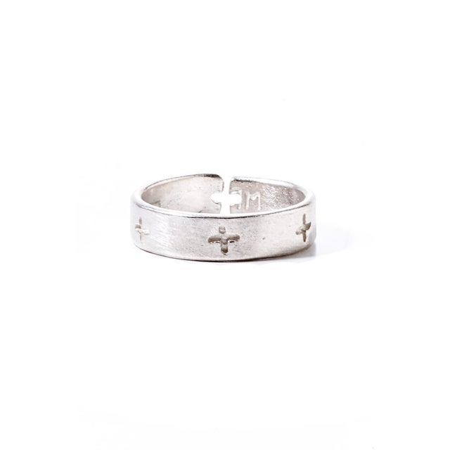 multiple cross carved ring （Silver）