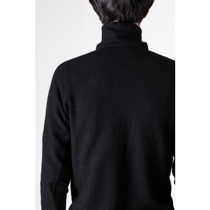 zipped tall collar shirt （BLACK）｜詳細画像