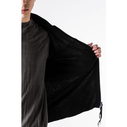 zipped tall collar shirt （BLACK）｜詳細画像