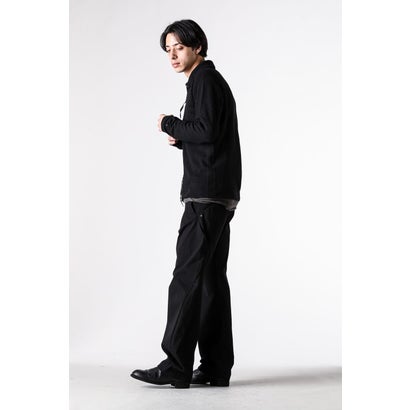 zipped tall collar shirt （BLACK）｜詳細画像