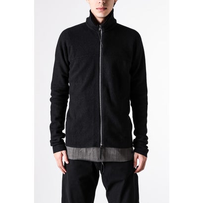 zipped tall collar shirt （BLACK）｜詳細画像