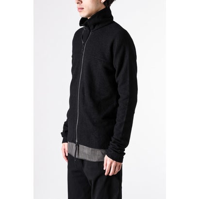 zipped tall collar shirt （BLACK）｜詳細画像