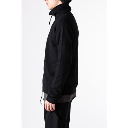zipped tall collar shirt （BLACK）｜詳細画像