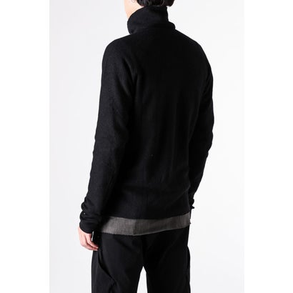 zipped tall collar shirt （BLACK）｜詳細画像