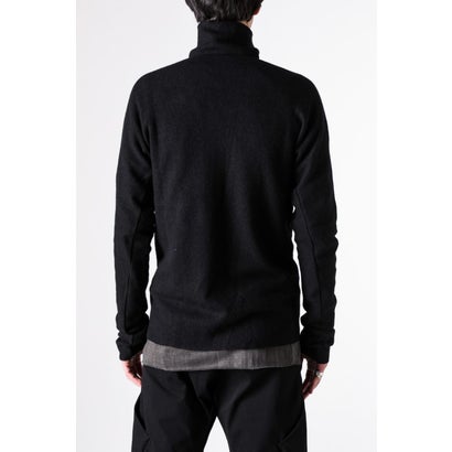 zipped tall collar shirt （BLACK）｜詳細画像
