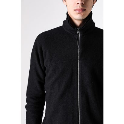 zipped tall collar shirt （BLACK）｜詳細画像