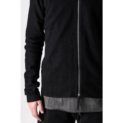 zipped tall collar shirt （BLACK）｜詳細画像