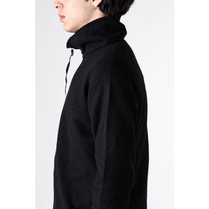zipped tall collar shirt （BLACK）｜詳細画像