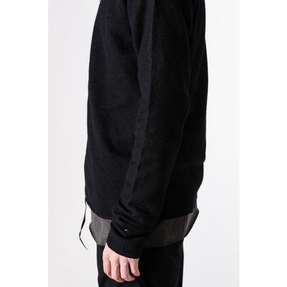 zipped tall collar shirt （BLACK）｜詳細画像