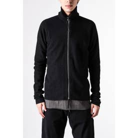 zipped tall collar shirt （BLACK）