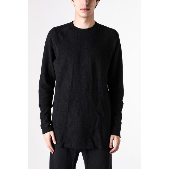 raglan long sleeve medium fit t-shirt （BLACK）