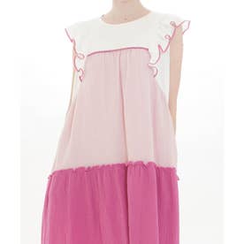 【Narue】シュークリームガーゼ®ベーシックルームドレス （ピンク）