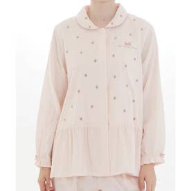 【Narue】50/ダブルガーゼいちご刺繍パジャマ上下セット （ピンク）