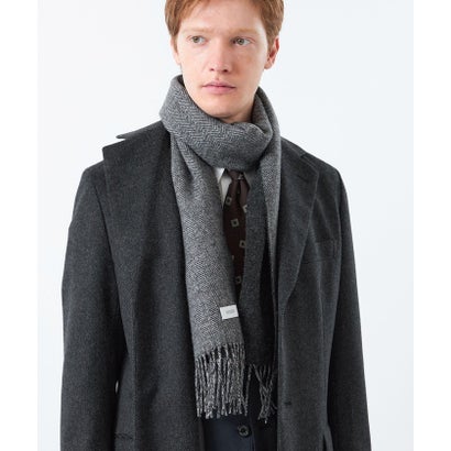 マッキントッシュ フィロソフィー MACKINTOSH PHILOSOPHY ダブルリバーヘリンボーン ウォッシャブルリバーシブルマフラー （チャコールグレー）｜詳細画像