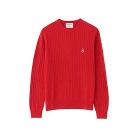 【WEB&一部店舗限定】バッキンガムベア ケーブル クルーネックプルオーバー （レッド）