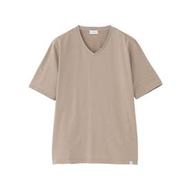 VネックTシャツ 36Gノードシールドハニカム （ベージュ）