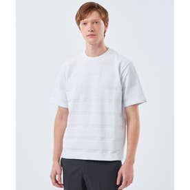 クルーネックTシャツ ポップコーンシャドーボーダー （ホワイト）