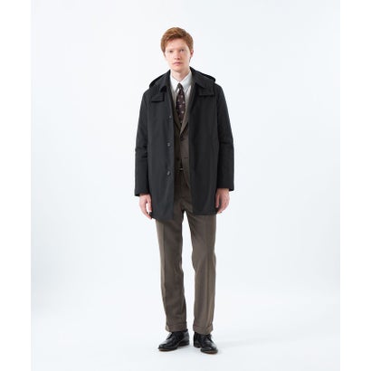 【予約販売】バックコーティングツイル WELLINGHTON（ウェリントン）middle button through パデッド （ブラック）｜詳細画像