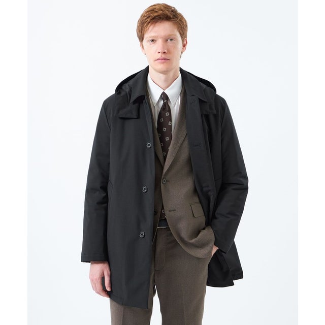 【予約販売】バックコーティングツイル WELLINGHTON（ウェリントン）middle button through パデッド （ブラック）