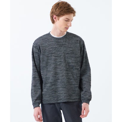 マッキントッシュ フィロソフィー MACKINTOSH PHILOSOPHY メランジワッフル クルーネックポケT （チャコールグレー）｜詳細画像