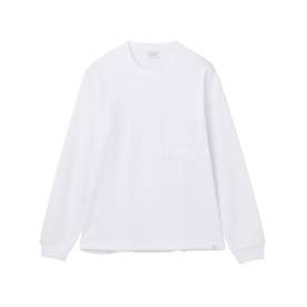 メランジワッフル クルーネックポケT （ホワイト）