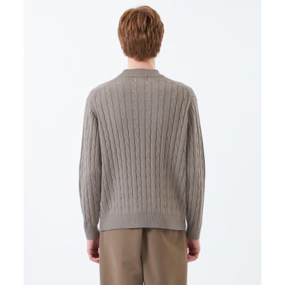 ケーブル モックタートルニット （チャコールグレー2）｜詳細画像