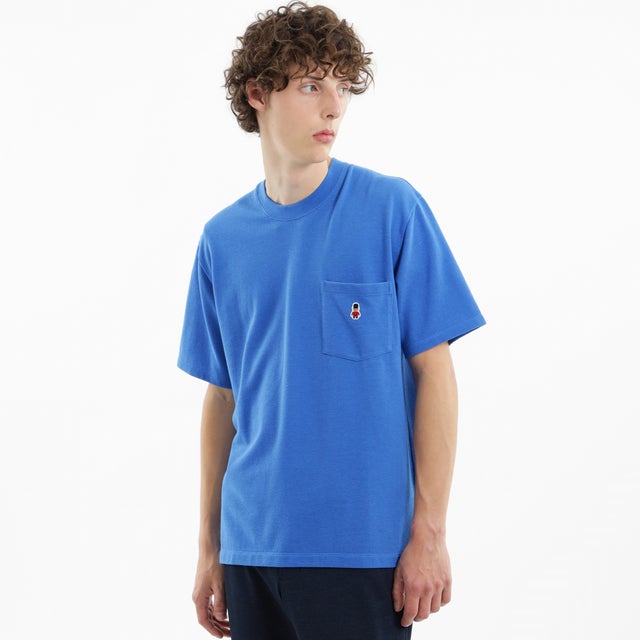 
                    バッキンガムベア カノコ クルーネックポケット半袖Tシャツ （ブルー）
