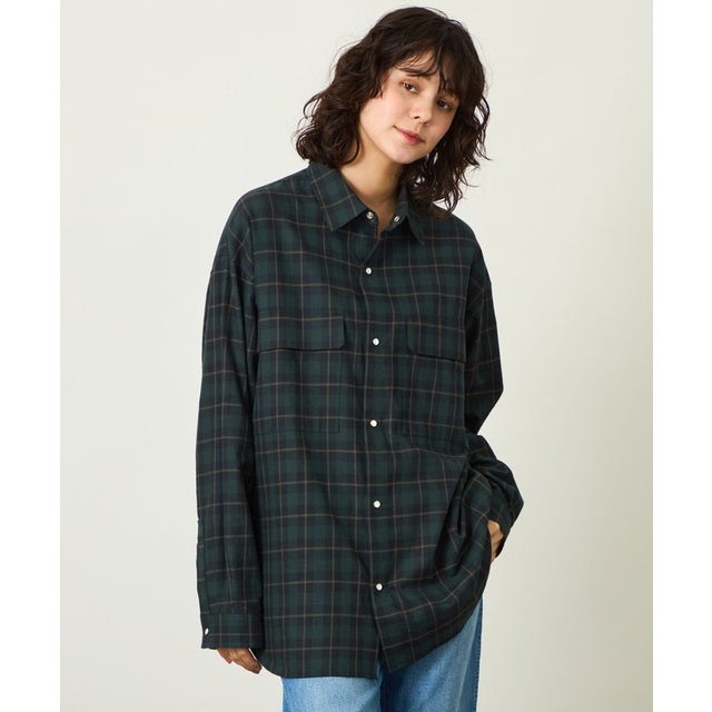 GREY LABEL フランネルチェックシャツ （グリーン）