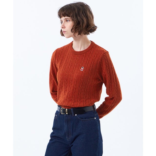 【WEB&一部店舗限定】バッキンガムベア ケーブルニット （レッド）