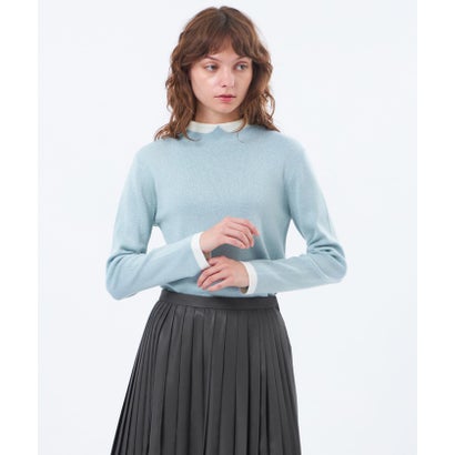 マッキントッシュ フィロソフィー MACKINTOSH PHILOSOPHY 【Cleric Collar Knit(クレリックカラーニット)】グリッターニット （ブルー）｜詳細画像